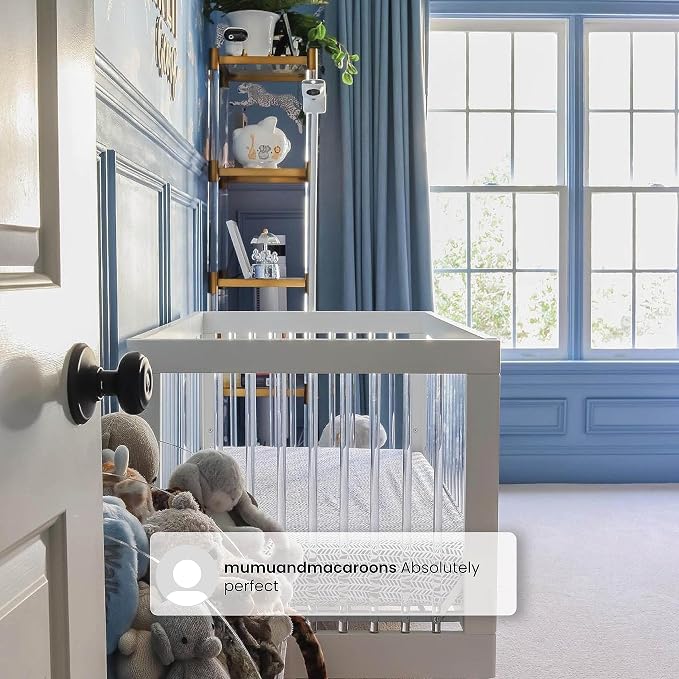Delta Children Sloane 4-in-1 Acrylic Convertible Crib - Greenguard Gold Certified, Acorn/Matte Black