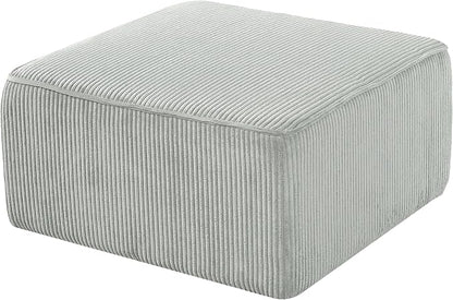 Christopher Knight Home Kyle Corduroy Woven Upholstery Square Ottoman, Living Room Sofa Ottoman with Wood Frame, Comfy Seating Experience with Dense Foam Padding, Non-Marking Foot Caps, Muted Green