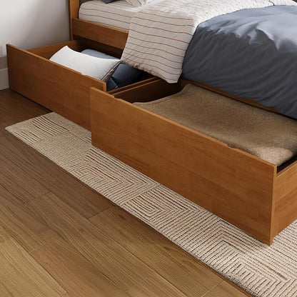 AFI, Concord Twin XL Platform Bed with Footboard & Storage Drawers, Light Toffee