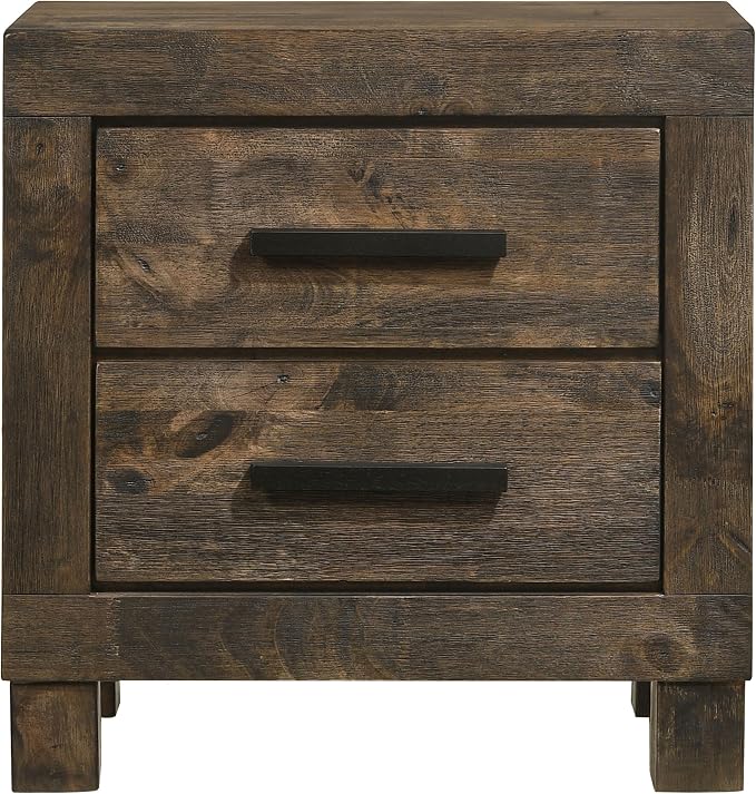 Coaster Home Furnishings Woodmont Farmhouse 5-Piece Bedroom Set Eastern King Size Storage Panel Bed Frame 54-inch Headboard Rustic Golden Brown 222631KE-S5