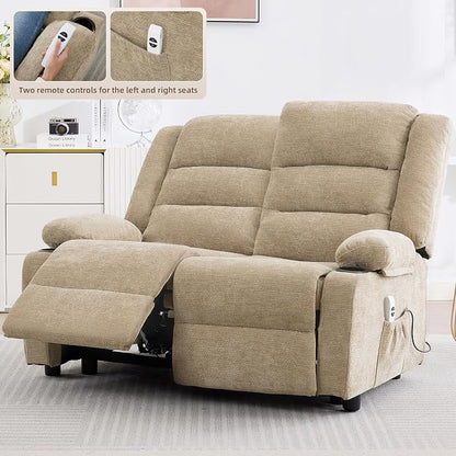 52Inch Reclining Loveseat Sofa,Power Loveseat Recliner,Electric Love seat Recliner Sofa for Bedroom,Living Room with Charging Ports,Brown
