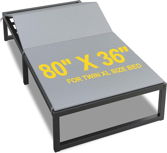Lutown-Teen Bunkie Board Twin XL Under Mattress High-Density Polymer Bunkie Board Twin XL Size Anti-Sag, Breathable, Moisture Resistant, Noise Minimizing, Gray