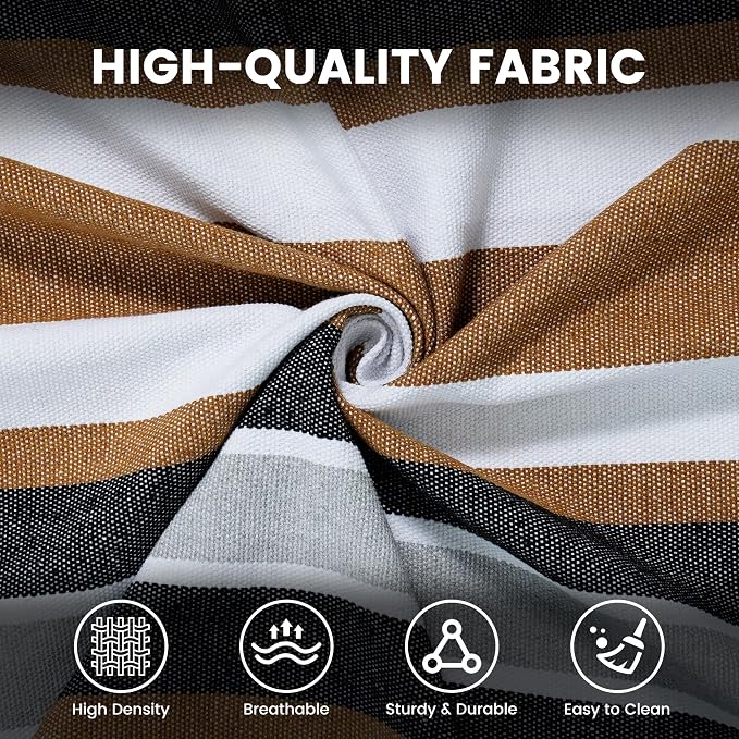 Lazy Daze Hammocks Double Brazilian Cotton Hammock, Extra Large Portable Outdoor Camping Hammock with Tree Straps & Travel Bag for Backyard Patio Poolside Indoor, 550lbs Capacity, Brown & White