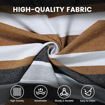 Lazy Daze Hammocks Double Brazilian Cotton Hammock, Extra Large Portable Outdoor Camping Hammock with Tree Straps & Travel Bag for Backyard Patio Poolside Indoor, 550lbs Capacity, Brown & White
