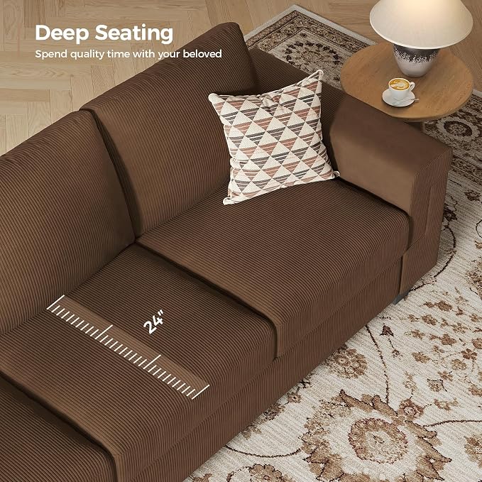 COPIAE 3 Seater Sofa Couch with Deep Seat, 90" Modern Upholstered Sofa with Armrests, Easy Installation, Comfy Couches for Living Room, Apartment,Dark Gray