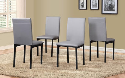 Roundhill Furniture 5 Piece Citico Metal Dinette Set with Laminated Faux Marble Top - Gray