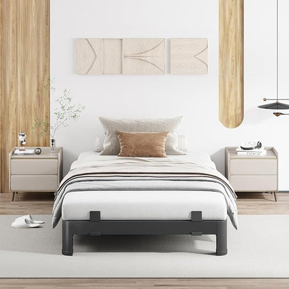 MAF 6 Inch Twin XL Metal Platform Bed Frame with Anti-Collision Round Legs, Black 3500 Lbs Heavy Duty Bed Frame Steel Slats Support, No Box Spring Needed, Easy Assembly