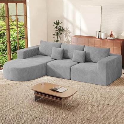 Boneless Couches for Living Room,Cloud Sectional Couch with L-Shape Chaise,Modern Modular Sofa with Deep Seat Upholstered Comfy Couches for Bedroom,No Assembly Required,1PCS