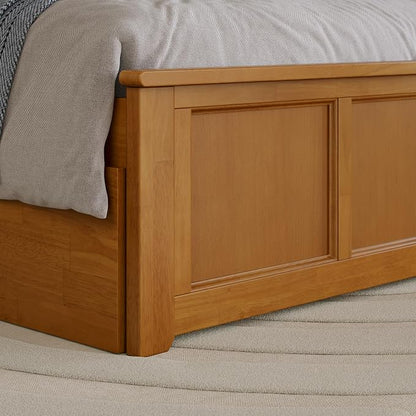 AFI, Madison Twin XL Platform Bed with Matching Footboard & Storage Drawers, Light Toffee