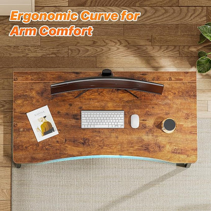 Huuger Folding Desk for Small Spaces, 39.3 Inch Foldable Computer Table, for Home Office, Study, Bedroom, Dorm, Space Saving, Small Writing Work Office Computer Desk, Easy to Fold, Rustic Brown