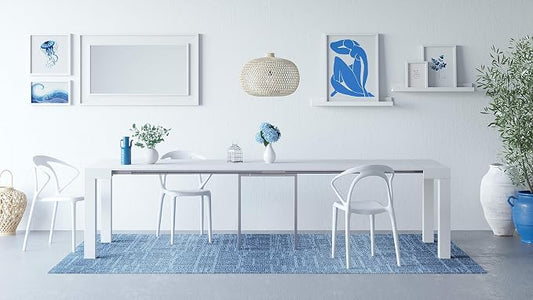 Mobili Fiver, First, Extendable Console Table 17.7(120) x35.4 in, Ashwood White, Made in Italy