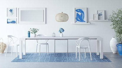 Mobili Fiver, First, Extendable Console Table 17.7(120) x35.4 in, High Gloss White, Made in Italy