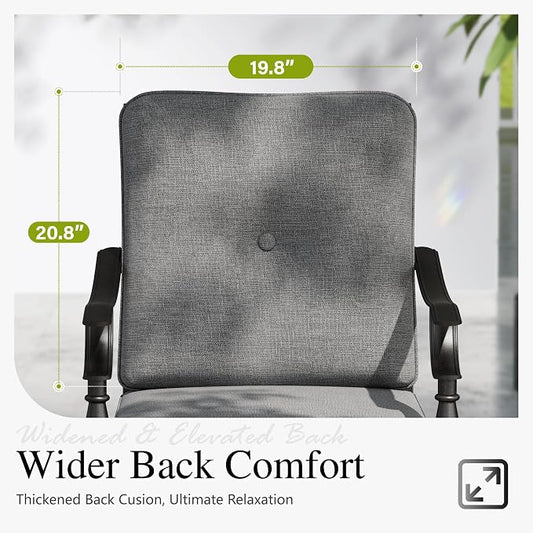 Sophia & William Outdoor Patio Swivel Dining Chairs Set of 4, Heavy Duty Patio Dining Chairs with Thickened Cushions, Wrought Iron Deck Chairs for Backyard, Poolside, Balcony and Garden