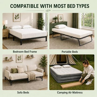 DFAN 76"×80" Bunkie Board King Size – Double Sided Non-Slip Breathable Bed Support, Anti-Sag King Bed Slats Support Under Mattress for Slatted Bed Frame Base, Metal Frames, Sofa Beds, Foldable Black