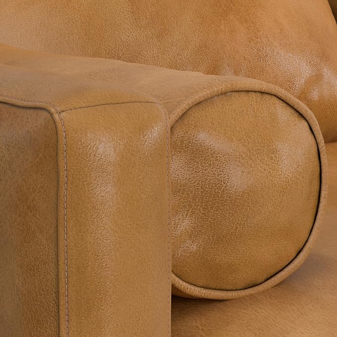 SIMPLIHOME Morrison Left Sectional Sofa in Full-Grain Genuine Leather, Sienna, 102-inches Wide, L-Shaped Leather Couch with Left Chaise for The Living Room and Family Room