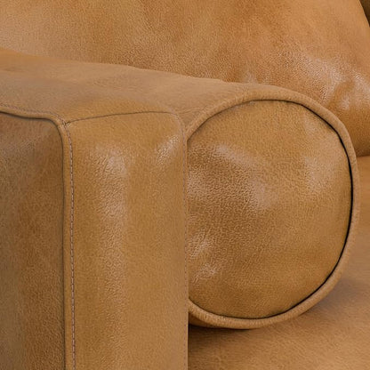 SIMPLIHOME Morrison Left Sectional Sofa in Full-Grain Genuine Leather, Sienna, 102-inches Wide, L-Shaped Leather Couch with Left Chaise for The Living Room and Family Room
