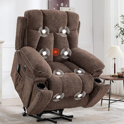 CANMOV Power Lift Recliner Massage Heat Heavy Duty Reclining 2 Cup Holders