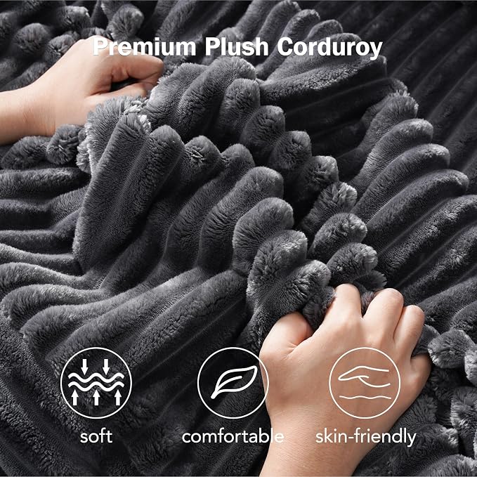 Sunny Heart 101" Plush Corduroy L Shaped Sectional Sleeper Sofa Bed with Pull Out Bed, Reclining Backrest, Reversible Storage Chaise, USB Ports, Cup Holders, Tool Free Assembly, Darke Grey