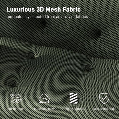 OUYESSIR 114" Boneless Couch,Cloud Couch,3D Mesh Fabric Comfy Sofa,3 Seater Modern Curved Sofa for Living Room,Bedroom and Apartment,No Assembly Required,Green