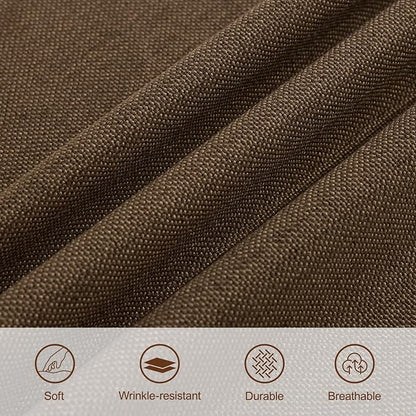 WUTUTUEE 30" Fabric Square Storage Ottoman with Wooden Tray, Modern Tufted Button Footstool Coffee Table, Upholstered Large Ottoman for Living Room, Bedroom, Brown