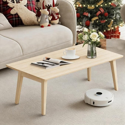 Bamboo Coffee Table Foldable Japanese Floor Desk Folding Low Tea Table No Assembly 26x16x12in Portable Bedroom Living Room Furniture for Dining Working Studing Relaxing (Natural Wood, Large)