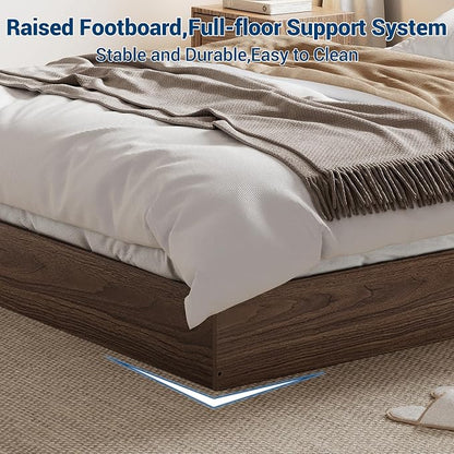 GarveeHome King Size Wood Platform Bed Frame,Wooden Bed Frame Without Headboard, Wood Slat Support,No Box Spring Needed, Easy Assembly