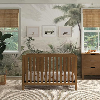 Davinci Colby Low-Profile 4-in-1 Convertible Baby Crib, Walnut | GREENGUARD Gold Certified, Converts to Toddler Bed, Daybed & Full-Size Bed, 4 Adjustable Mattress Heights - Easy to Assemble