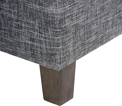 HomePop 18" Classic Square Storage Ottoman - Slate Grey