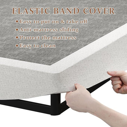 SHOANED 7 Inch Twin Box Spring - Metal Frame Mattress Foundation Memory Foam Basics Bed Base Heavy Duty Box Springs No Noise, 3000lbs Max Weight Capacity