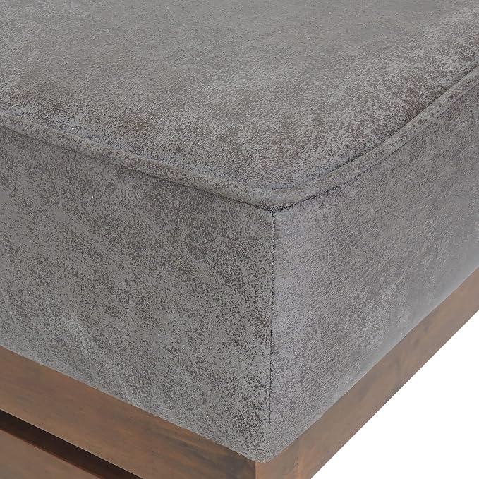 Christopher Knight Home Hillman Cocktail Ottoman, Slate + Walnut