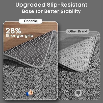Ophanie Small Rug Washable Non Slip Throw Bedside Area Rugs, Fluffy Soft Mini Bedroom Carpet, Door Entryway Indoor Inside Front Entrance 2x3 Mat 2 Pack, Home Decor Aesthetic, Grey