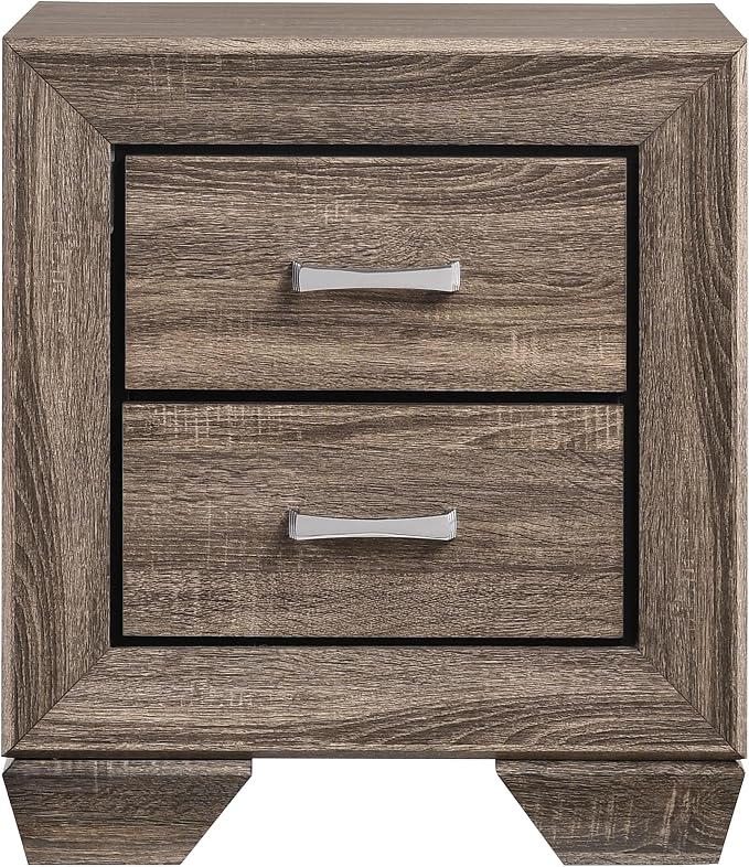 Coaster Home Furnishings Kauffman Transitional 5-Piece Bedroom Set Eastern King Size Panel Bed Frame 54-inch Headboard Washed Taupe 204191KE-S5