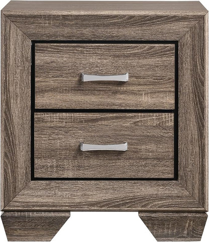 Coaster Home Furnishings Kauffman Transitional 5-Piece Bedroom Set Eastern King Size Panel Bed Frame 54-inch Headboard Washed Taupe 204191KE-S5