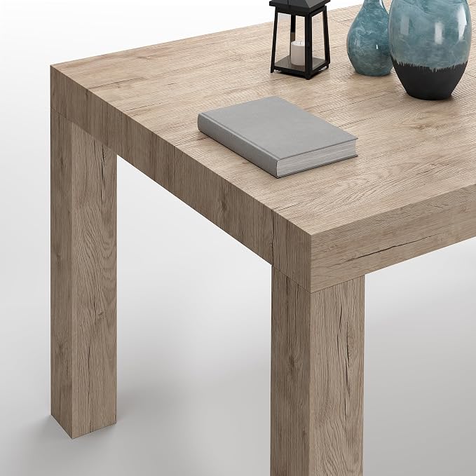 Mobili Fiver, First Extendable Table, 47.2(78.7) x31.5 in, Oak, for 6-8 People, Expandable Dining Table for Kitchen, Living Room, Italian Furniture