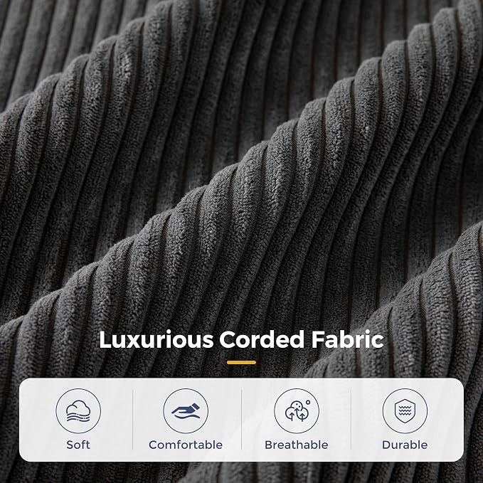 MAXYOYO Modular Sectional Sofa Couch, Foldable U Shaped Cloud Couch with Pillows, Tufted 7-Seat Boneless Lounger Floor Sofa Bed for Living Room, No Assembly Required, Dark Grey