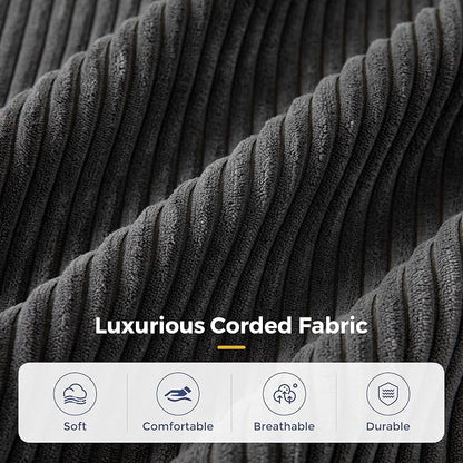 MAXYOYO Modular Sectional Sofa Couch, Foldable U Shaped Cloud Couch with Pillows, Tufted 7-Seat Boneless Lounger Floor Sofa Bed for Living Room, No Assembly Required, Dark Grey