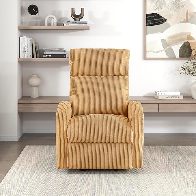 Lexicon Power Lift Recliner Chair for Elderly with Remote Control, Gentle Lift Motion, Side Pocket Armrest, Corduroy Upholstered Electric Recliner for Living Room/Bedroom, Easy Assembly, Yellow
