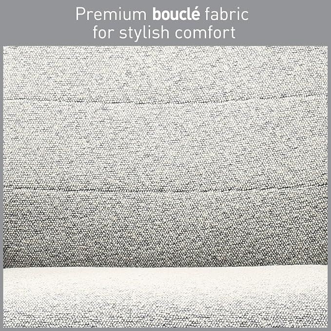 Realspace® Modern Comfort Pizana Bouclé Fabric High-Back Executive Office Chair, Light Sand/Brushed Nickel, BIFMA Compliant