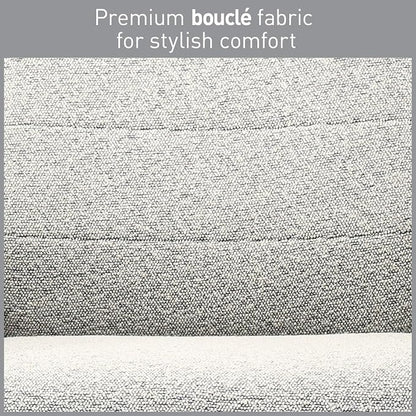 Realspace® Modern Comfort Pizana Bouclé Fabric High-Back Executive Office Chair, Light Sand/Brushed Nickel, BIFMA Compliant
