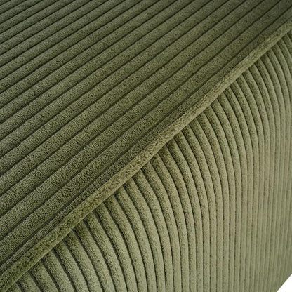 Christopher Knight Home Kyle Corduroy Woven Upholstery Square Ottoman, Living Room Sofa Ottoman with Wood Frame, Comfy Seating Experience with Dense Foam Padding, Non-Marking Foot Caps, Olive Green