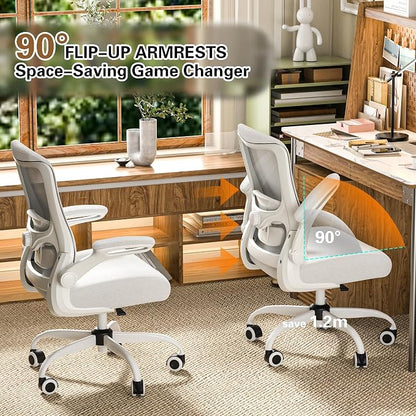 Ergonomic Office Chair for Long Hours, Padded Lumbar Support for Lower Back Relief, 330 lb Capacity, Comfortable Computer Desk Chair for Home Office, Computer & Study
