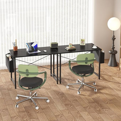 OLIXIS Small Computer Desk, 40 Inch Home Office Desks, Writing Study Craft Work Gaming Table, Computer Workstation for Bedroom Small Spaces with Storage Bag, Black