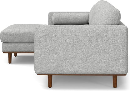 SIMPLIHOME Morrison Left Sectional Sofa in Woven-Blend Recycled Polyester Fabric, Mist Grey, 102-inches Wide, L-Shaped Couch with Left Chaise for The Living Room and Family Room