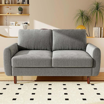 Ihanherry 68" Loveseat Sofa, Modern 2-Seat Couch, Mid Century Sofa, Comfy Chenille Deep Seat Couch for Living Room, Bedroom, Office, Apartment, Gray