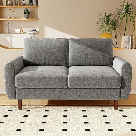 Ihanherry 68" Loveseat Sofa, Modern 2-Seat Couch, Mid Century Sofa, Comfy Chenille Deep Seat Couch for Living Room, Bedroom, Office, Apartment, Gray