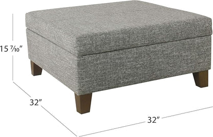 HomePop 32" Square Storage Ottoman - Slate Gray