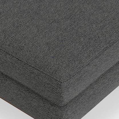 SIMPLIHOME Morrison 49-inch Wide Table Ottoman in Charcoal Grey Woven-Blend Fabric, Multifunctional Footrest, Coffee Table, or Extra Seating for Living Room, Mid-Century Modern Style