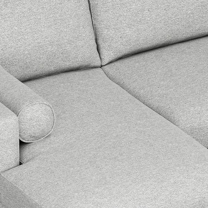 SIMPLIHOME Morrison Left Sectional Sofa in Woven-Blend Recycled Polyester Fabric, Mist Grey, 102-inches Wide, L-Shaped Couch with Left Chaise for The Living Room and Family Room
