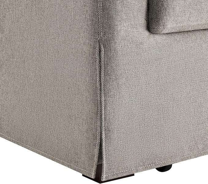 Serta® Hawthorne 90.6" Slipcovered Queen-Size Convertible Pop-up Sofa, Dreamcoil® Comfort, Woven Polyester Blend Fabric, Flax