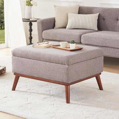 Tbfit 65" W Loveseat Sofa with Ottoman Coffee Table, Mid Century Modern Love Seat Couches for Living Room, Button Tufted Upholstered Small Couch for Bedroom,Easy to Install Love Seats Furniture, Gray | linen fabric